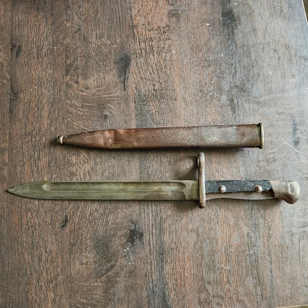 Antique German Bayonet w/ Scabbard Meyersberg Kirschbaum Solingen H5593‎